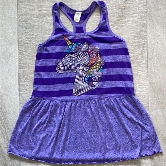 Kavio! Girls Other - Kavio! Purple Striped Unicorn Rhinestone Dress